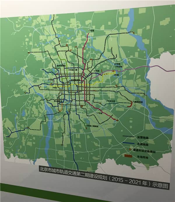 圖2北京市城市軌道交通第二期建設規(guī)劃（2015-2021）示意圖