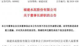 福建水泥董事長(zhǎng)辭職