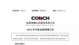 海螺水泥2018年業(yè)績預(yù)增100% 或達(dá)300億元