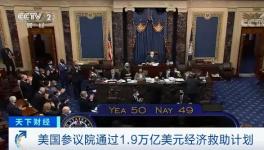 50票贊成，49票反對！1.9萬億美元刺激方案通過！