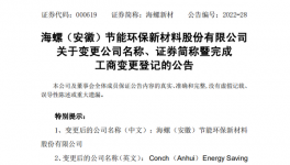 更名！“海螺型材”現已更名為“海螺新材”！