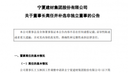 寧夏建材多位高管變動(dòng)！董事長王玉林因工作調(diào)整離任！